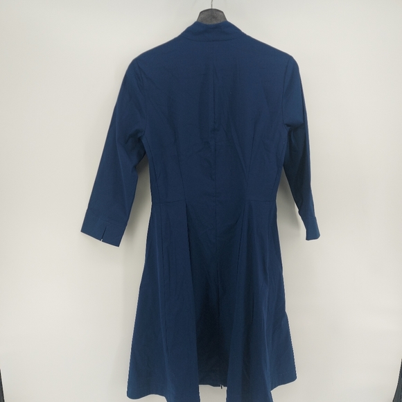 Lafayette 148 NY Collared A Line Shirt Dress Navy Size 2 Cotton - Picture 12 of 12